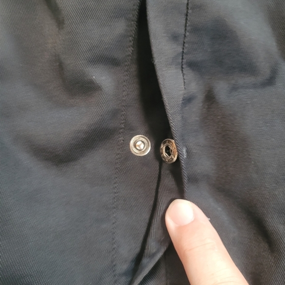 Harley Davidson Motorcycle Black/Orange Waxed Denim Zip Jacket Plus Size 1W - Picture 10 of 14